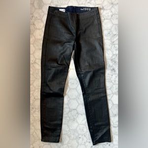 Gap 1969 black oilskin zip back always skinny jeans - Size 28r/6r